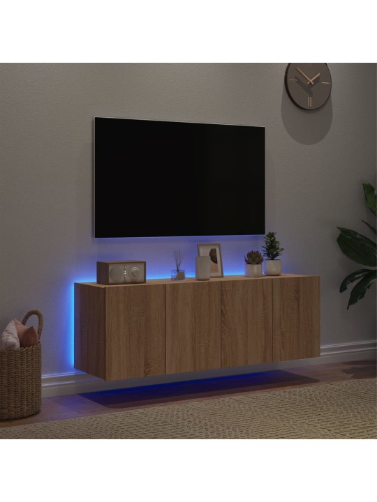 Nástěnné TV skříňky s LED osvětlením 2 ks dub sonoma 60x35x41cm