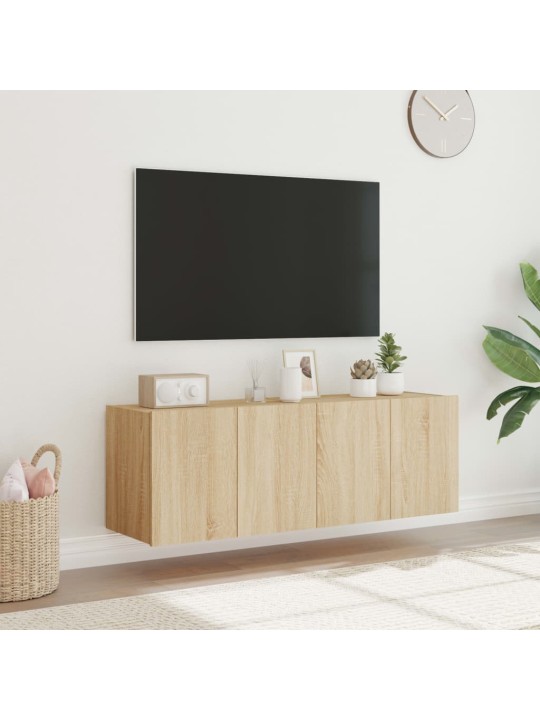 Nástěnné TV skříňky s LED osvětlením 2 ks dub sonoma 60x35x41cm