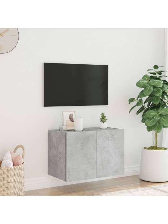 Nástěnná TV skříňka s LED osvětlením betonově šedá 60x35x41 cm
