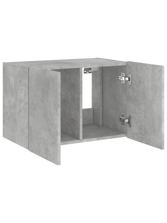 Nástěnná TV skříňka s LED osvětlením betonově šedá 60x35x41 cm