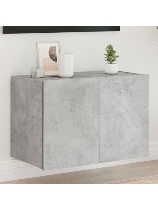 Nástěnná TV skříňka s LED osvětlením betonově šedá 60x35x41 cm