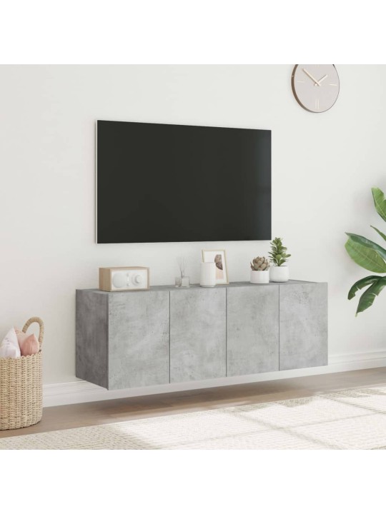 Nástěnné TV skříňky s LED 2 ks betonově šedé 60 x 35 x 41 cm