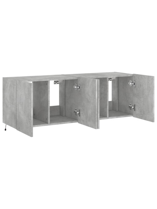 Nástěnné TV skříňky s LED 2 ks betonově šedé 60 x 35 x 41 cm