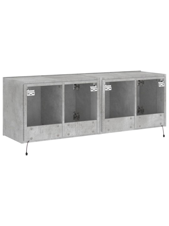 Nástěnné TV skříňky s LED 2 ks betonově šedé 60 x 35 x 41 cm