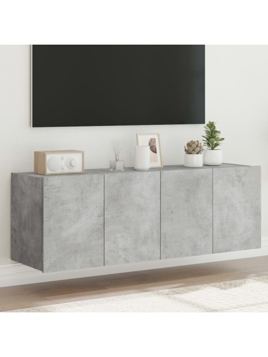 Nástěnné TV skříňky s LED 2 ks betonově šedé 60 x 35 x 41 cm