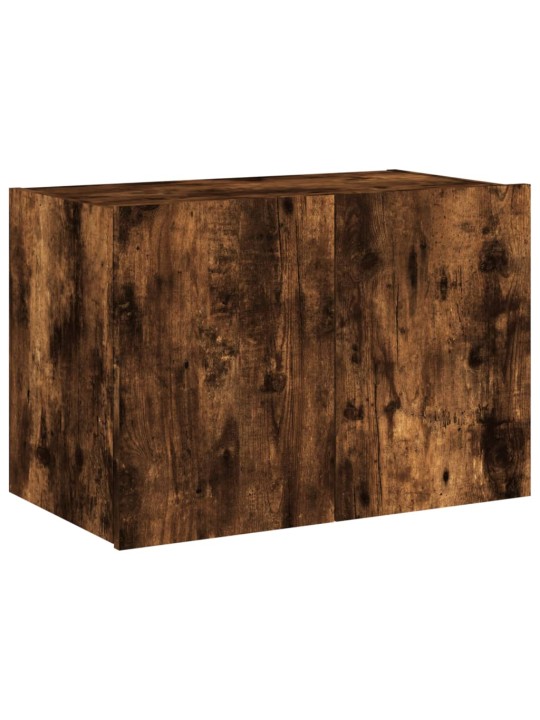 Nástěnná TV skříňka s LED osvětlením kouřový dub 60x35x41 cm