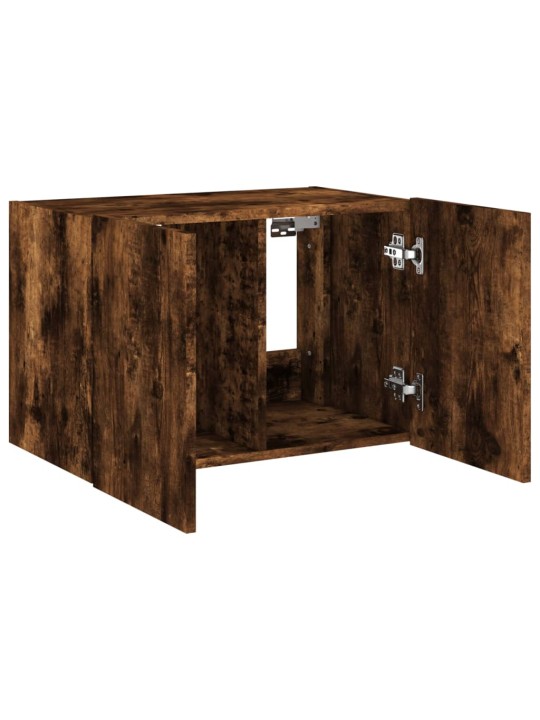 Nástěnná TV skříňka s LED osvětlením kouřový dub 60x35x41 cm