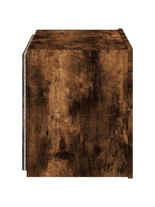Nástěnná TV skříňka s LED osvětlením kouřový dub 60x35x41 cm