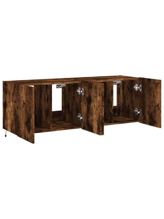 Nástěnné TV skříňky s LED 2 ks kouřový dub 60 x 35 x 41 cm