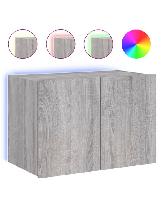 Nástěnná TV skříňka s LED osvětlením šedá sonoma 60x35x41 cm
