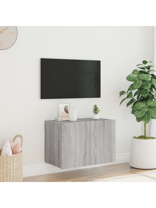 Nástěnná TV skříňka s LED osvětlením šedá sonoma 60x35x41 cm