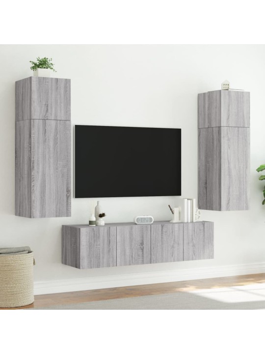 Nástěnná TV skříňka s LED osvětlením šedá sonoma 60x35x41 cm