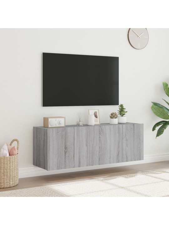 Nástěnné TV skříňky s LED 2 ks šedé sonoma 60 x 35 x 41 cm