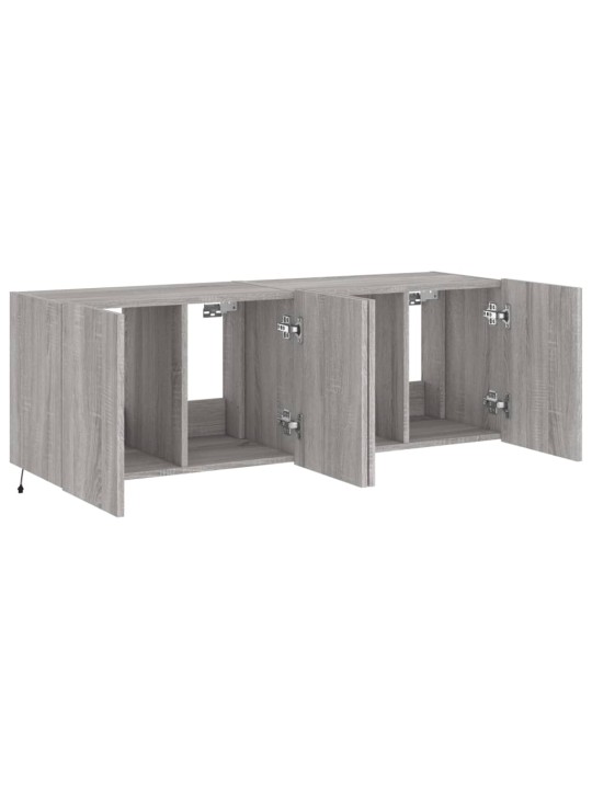 Nástěnné TV skříňky s LED 2 ks šedé sonoma 60 x 35 x 41 cm