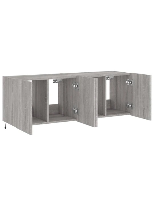 Nástěnné TV skříňky s LED 2 ks šedé sonoma 60 x 35 x 41 cm
