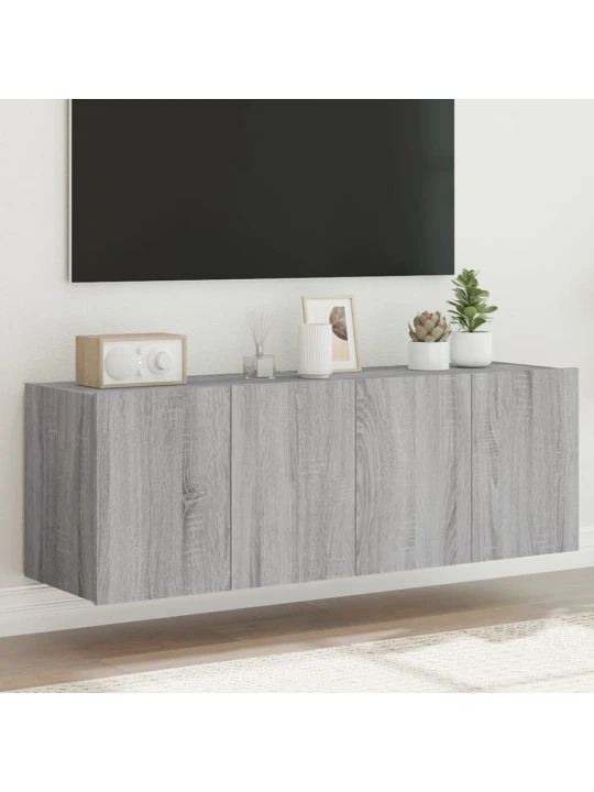 Nástěnné TV skříňky s LED 2 ks šedé sonoma 60 x 35 x 41 cm