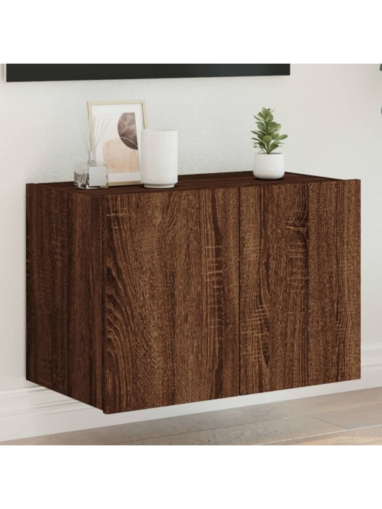 Nástěnná TV skříňka s LED osvětlením hnědý dub 60 x 35 x 41 cm