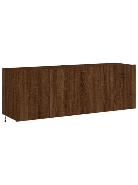 Nástěnné TV skříňky s LED osvětlením 2 ks hnědý dub 60x35x41 cm