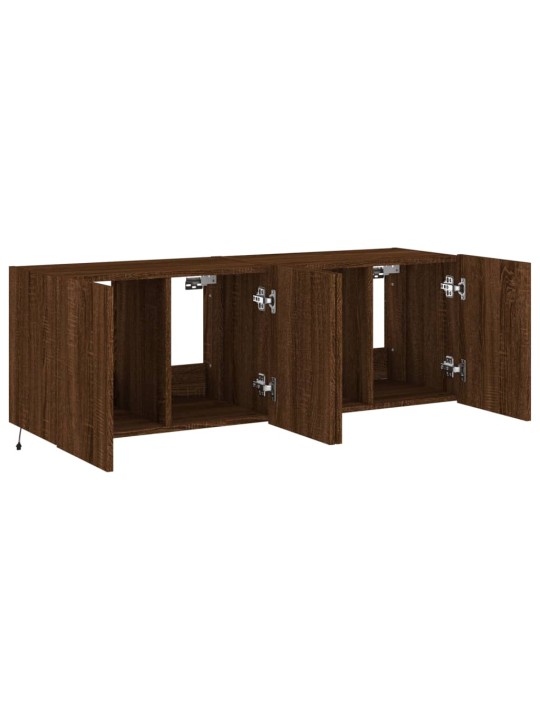 Nástěnné TV skříňky s LED osvětlením 2 ks hnědý dub 60x35x41 cm