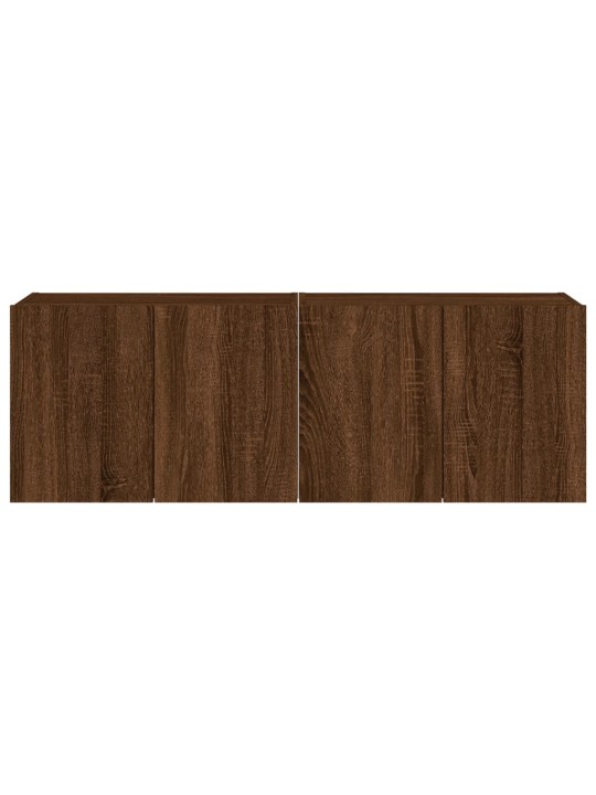 Nástěnné TV skříňky s LED osvětlením 2 ks hnědý dub 60x35x41 cm