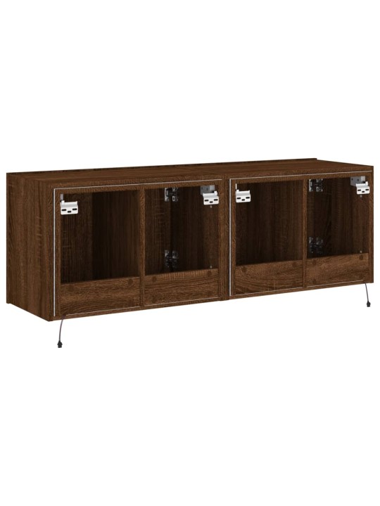 Nástěnné TV skříňky s LED osvětlením 2 ks hnědý dub 60x35x41 cm