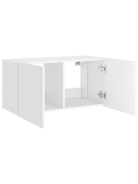 Nástěnná TV skříňka s LED osvětlením bílá 80 x 35 x 41 cm