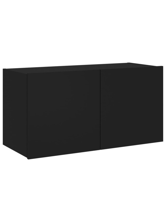 Nástěnná TV skříňka s LED osvětlením černá 80 x 35 x 41 cm