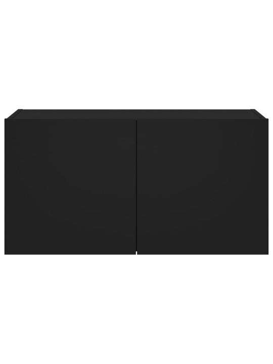 Nástěnná TV skříňka s LED osvětlením černá 80 x 35 x 41 cm