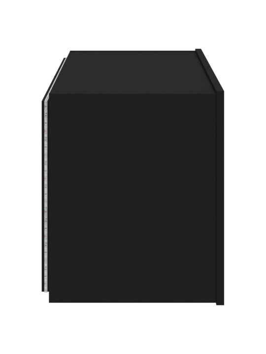 Nástěnná TV skříňka s LED osvětlením černá 80 x 35 x 41 cm