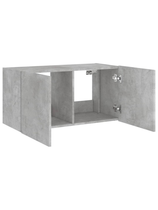 Nástěnná TV skříňka s LED osvětlením betonově šedá 80x35x41 cm