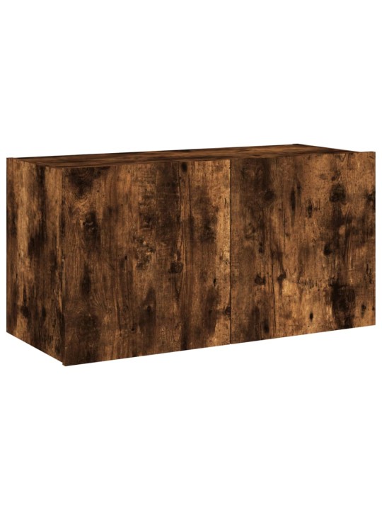 Nástěnná TV skříňka s LED osvětlením kouřový dub 80x35x41 cm