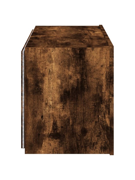 Nástěnná TV skříňka s LED osvětlením kouřový dub 80x35x41 cm