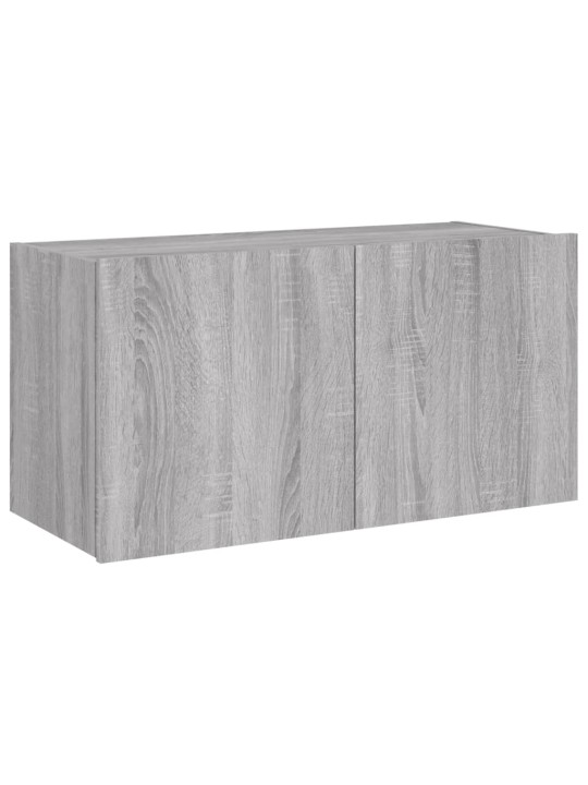Nástěnná TV skříňka s LED osvětlením šedá sonoma 80x35x41 cm