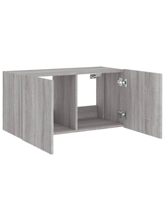 Nástěnná TV skříňka s LED osvětlením šedá sonoma 80x35x41 cm