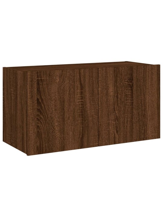 Nástěnná TV skříňka s LED osvětlením hnědý dub 80 x 35 x 41 cm
