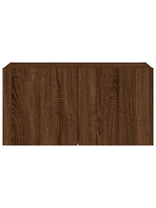 Nástěnná TV skříňka s LED osvětlením hnědý dub 80 x 35 x 41 cm