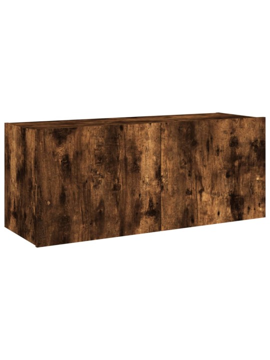 Nástěnná TV skříňka s LED osvětlením kouřový dub 100x35x41 cm