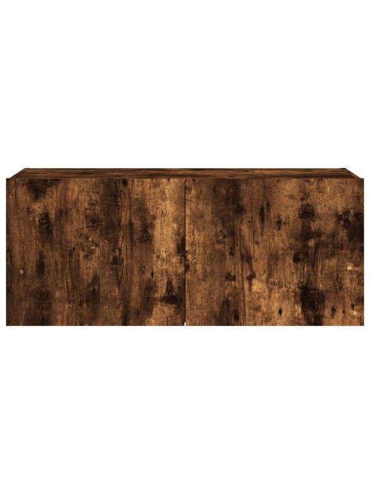 Nástěnná TV skříňka s LED osvětlením kouřový dub 100x35x41 cm