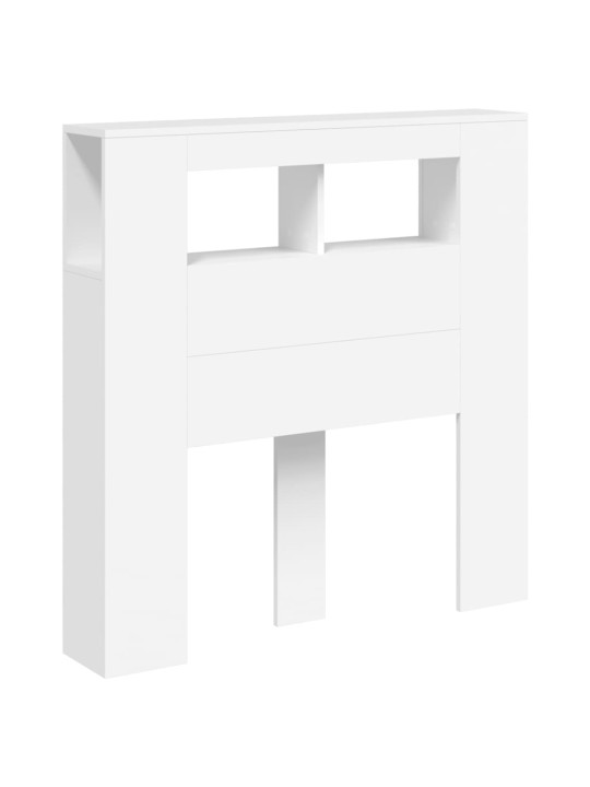 Čelo postele s LED bílé 100 x 18,5 x 103,5 cm kompozitní dřevo