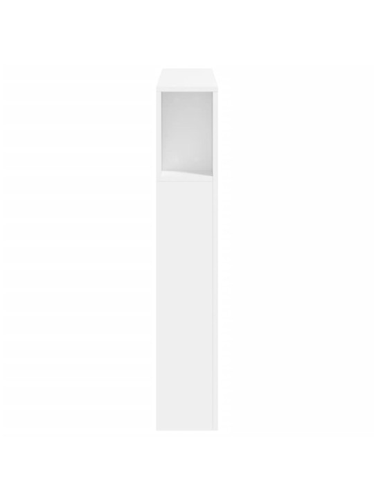 Čelo postele s LED bílé 100 x 18,5 x 103,5 cm kompozitní dřevo