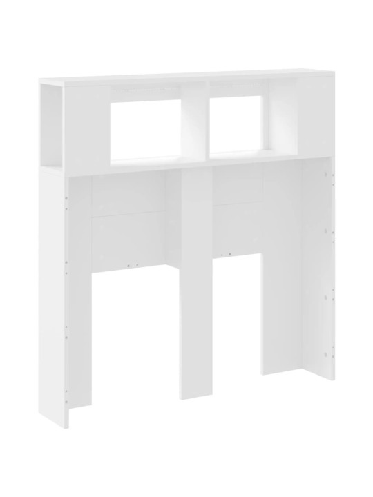 Čelo postele s LED bílé 100 x 18,5 x 103,5 cm kompozitní dřevo