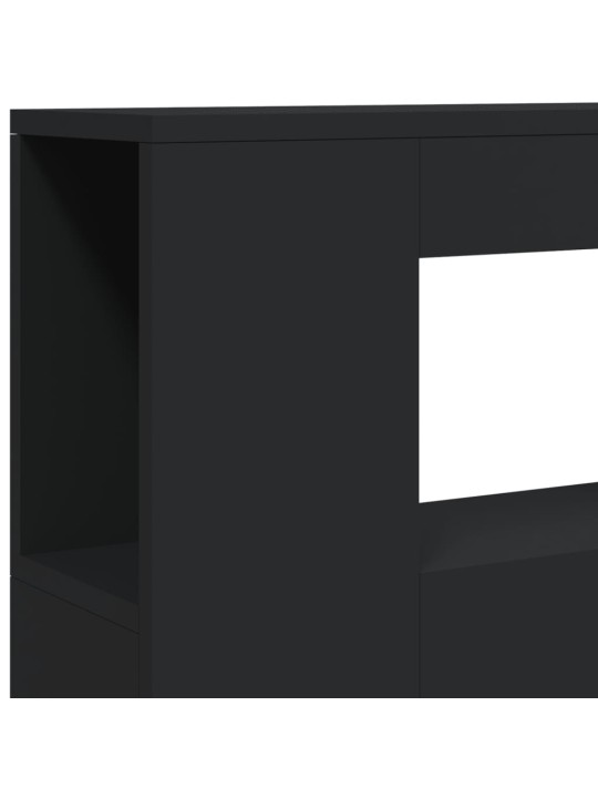 Čelo postele s LED černé 100 x 18,5 x 103,5 cm kompozitní dřevo