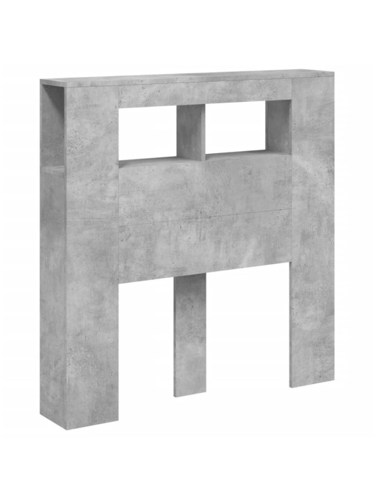 Čelo postele s LED betonově šedé 100 x 18,5 x 103,5 cm kompozit