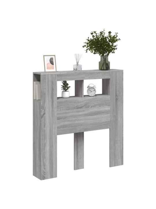Čelo postele s LED šedé sonoma 100 x 18,5 x 103,5 cm kompozit