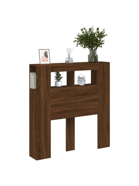 Čelo postele s LED hnědý dub 100x18,5x103,5 cm kompozitní dřevo