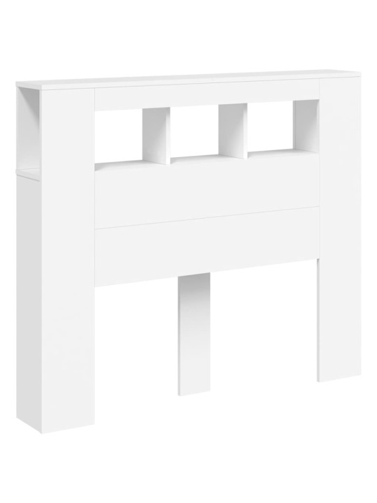Čelo postele s LED bílé 120 x 18,5 x 103,5 cm kompozitní dřevo