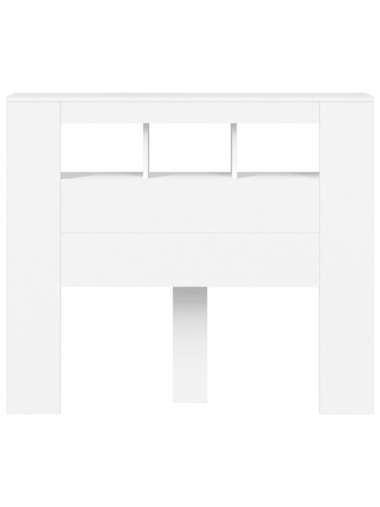 Čelo postele s LED bílé 120 x 18,5 x 103,5 cm kompozitní dřevo