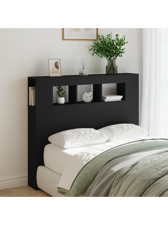 Čelo postele s LED černé 120 x 18,5 x 103,5 cm kompozitní dřevo
