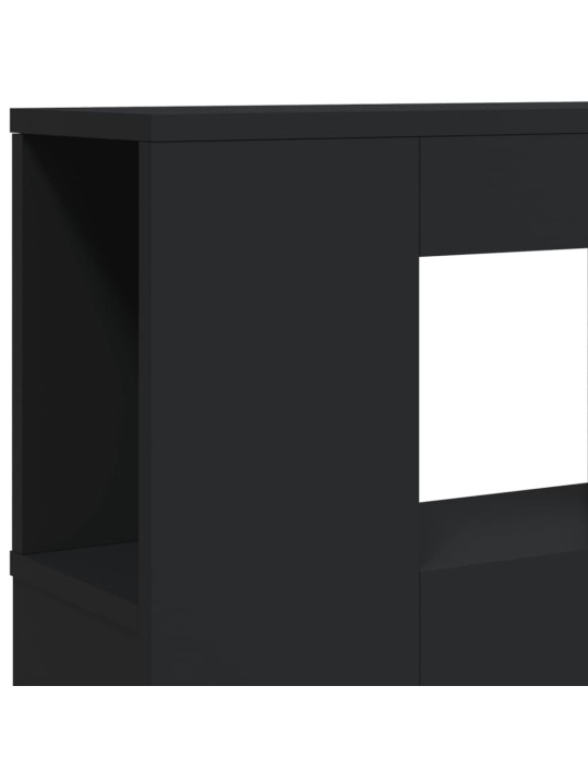 Čelo postele s LED černé 120 x 18,5 x 103,5 cm kompozitní dřevo