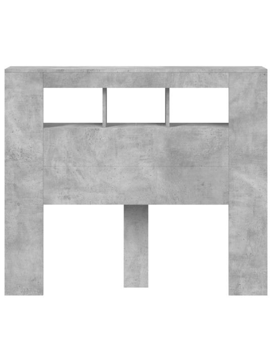 Čelo postele s LED betonově šedé 120 x 18,5 x 103,5 cm kompozit
